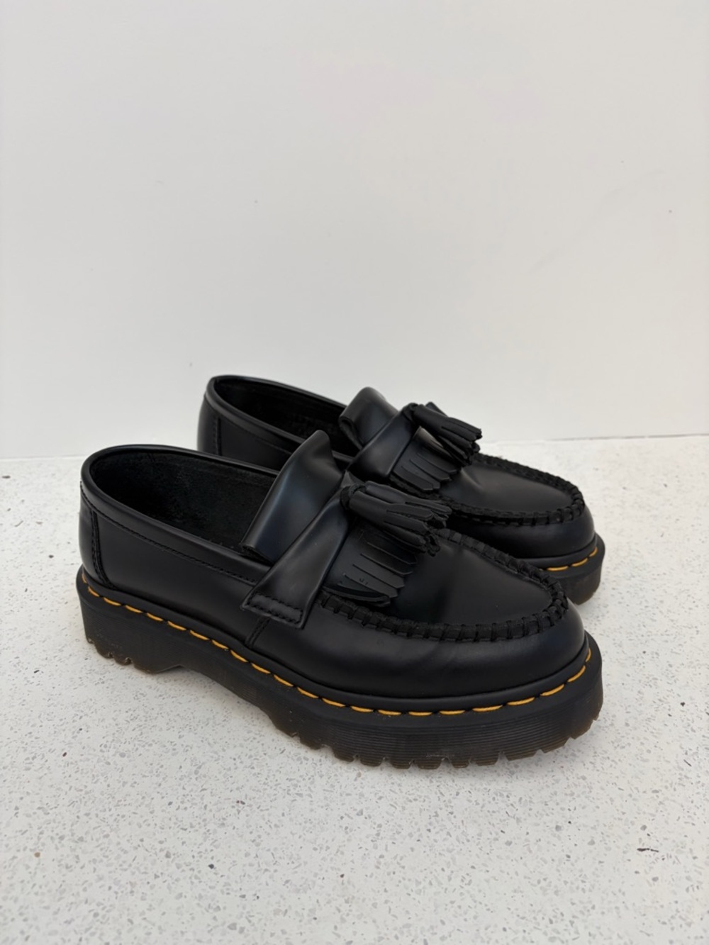 Dr. Martens Adrian Platform Tassel Loafers – Black (Unisex) EU 38 / UK 5